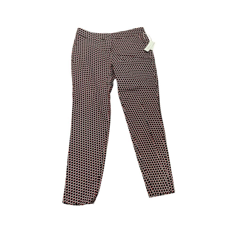 Dalia Modern Fit Slim Straight Ankle Dress Pants Geometric‎ Red Black Size 8 NWT
